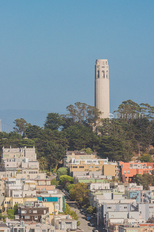旧金山加州市景电报山景与科伊特塔