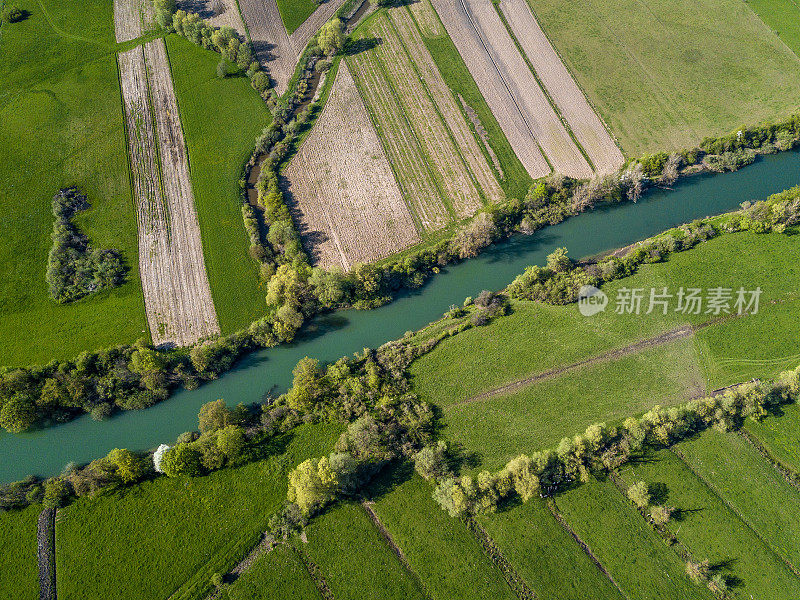 鸟瞰图的自然，河流