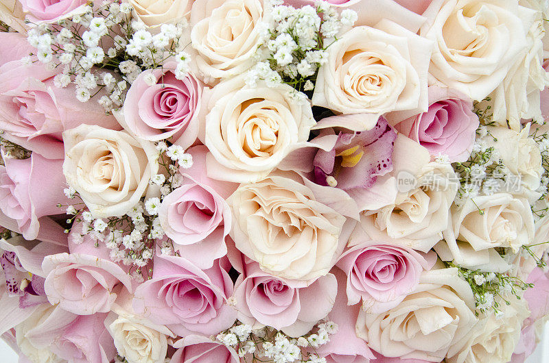 粉色花朵的花束