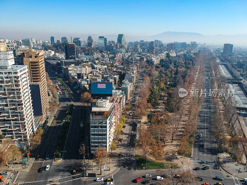 智利圣地亚哥鸟瞰图