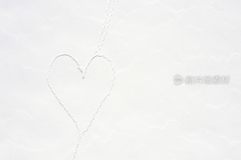 鸟瞰图一对夫妇在冬天穿雪鞋户外