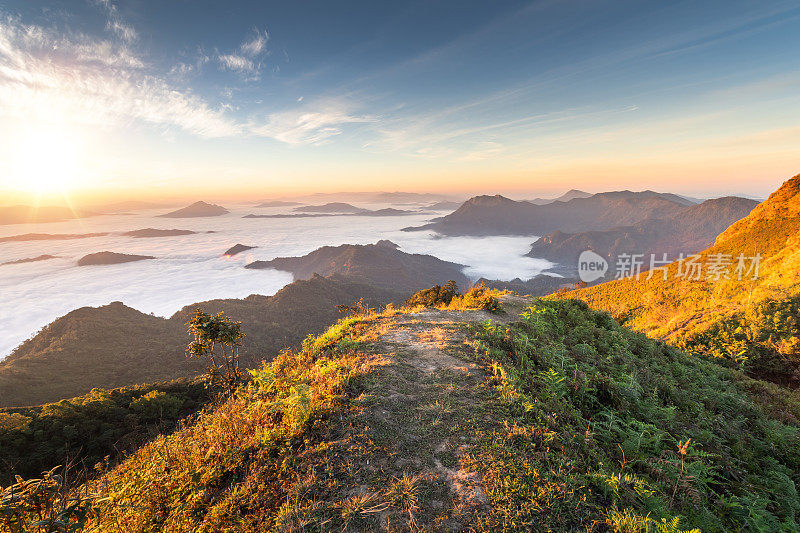 清莱和清迈自然景观，泰国北部日出美景