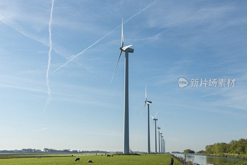 荷兰堤坝上的风公园