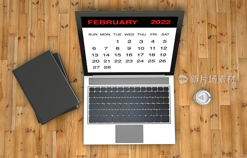2022年2月笔记本电脑日历