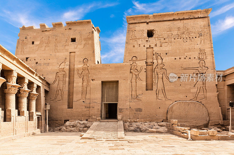 伊希斯神庙第一塔，菲莱综合体，阿斯旺，埃及