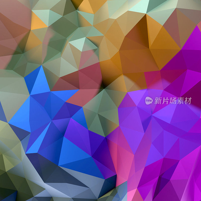 彩色三维抽象低多边形背景与三角形图案