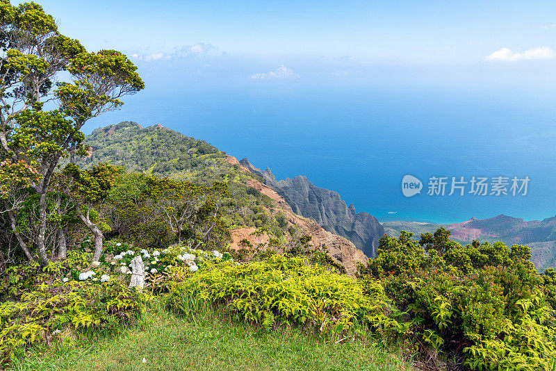 夏威夷考艾岛的海岸线