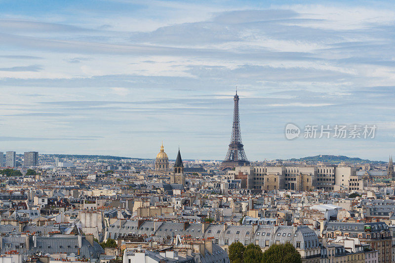 埃菲尔铁塔与巴黎的天际线