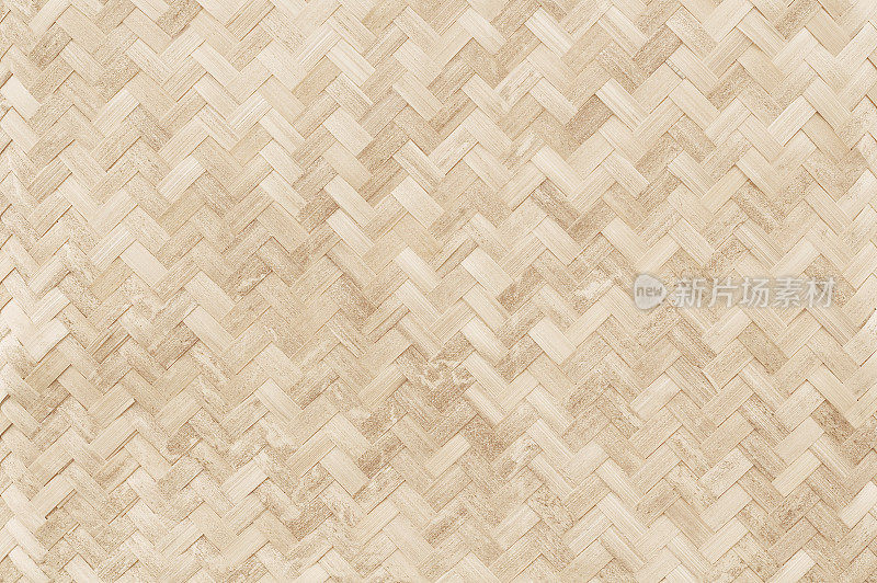 旧竹编图案，编织藤席纹理为背景和设计艺术作品。