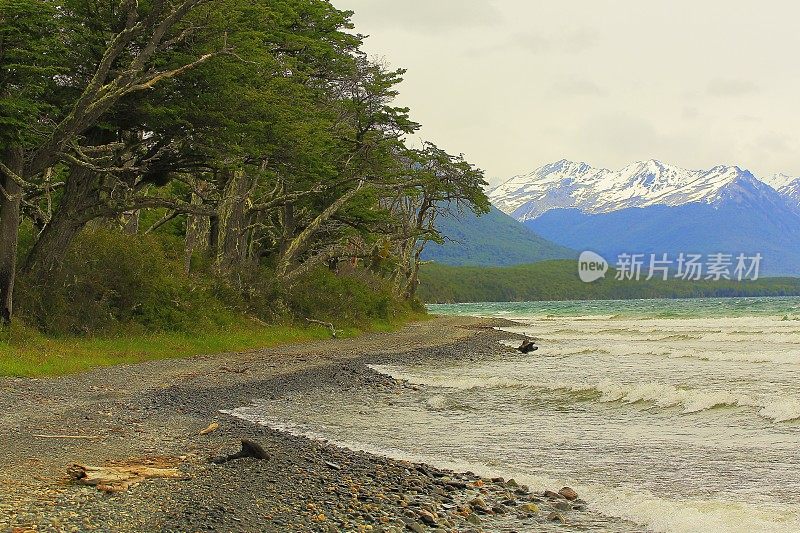 比格尔海峡湾水-乌斯怀亚景观-火地岛，阿根廷