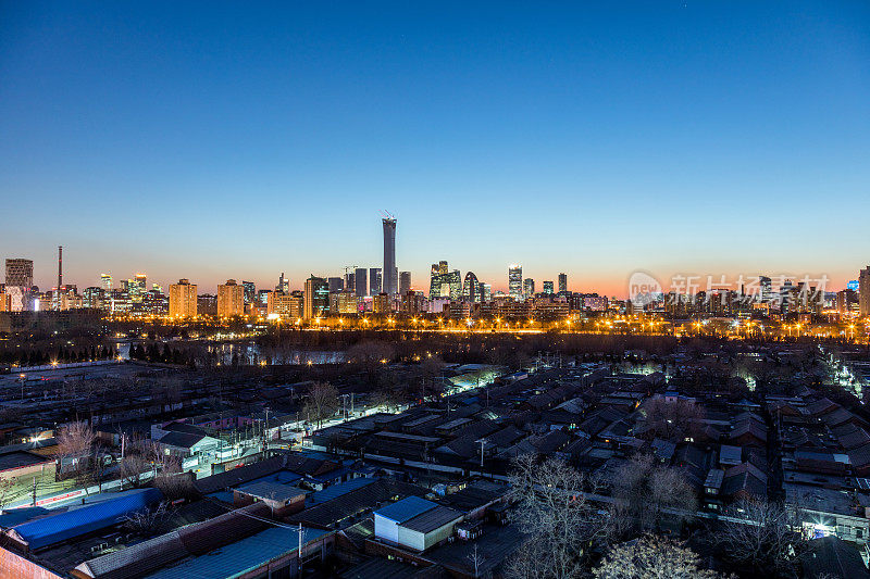 北京商务区夜景。