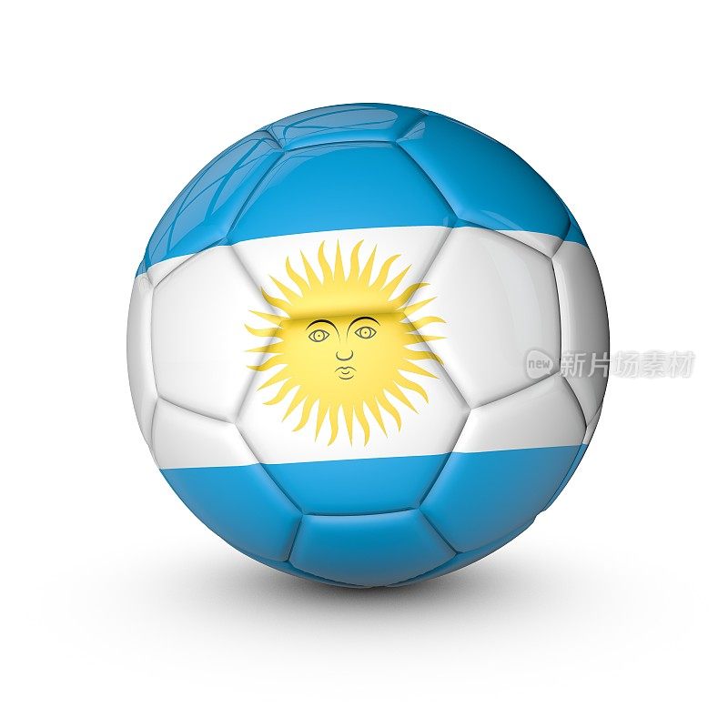 带有阿根廷国旗纹理的足球