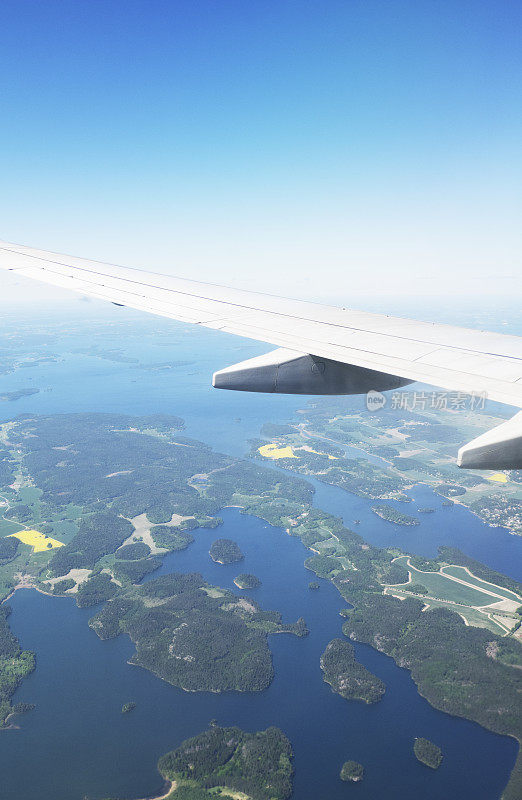 鸟瞰图从瑞典的景观在接近城市斯德哥尔摩