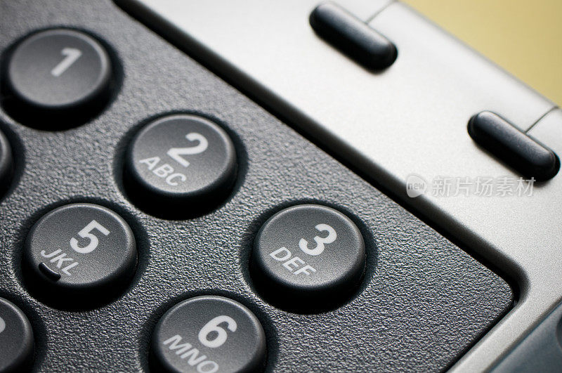 数字VoIP会议电话，键盘特写