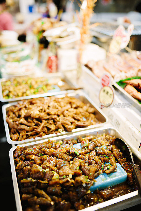 台北街头小吃，传统海鲜，台湾