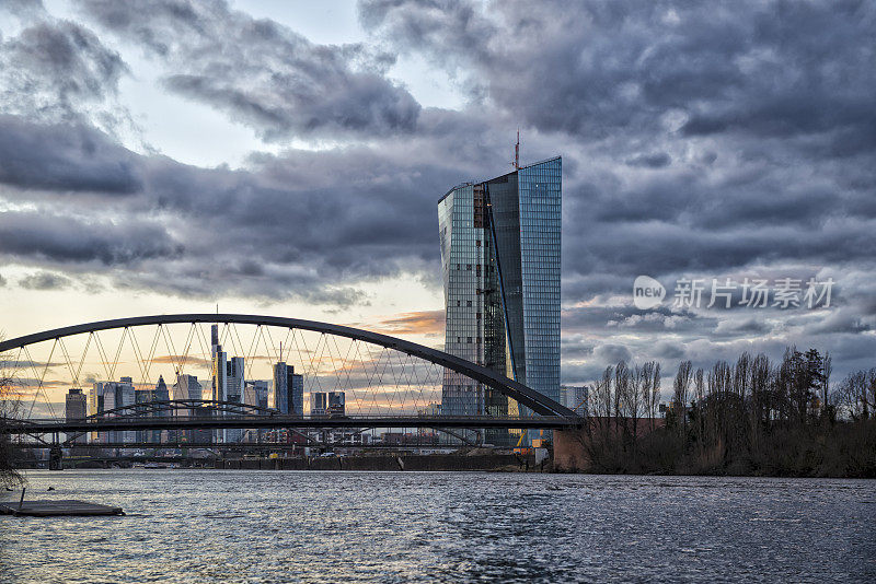法兰克福欧洲中央银行的水景