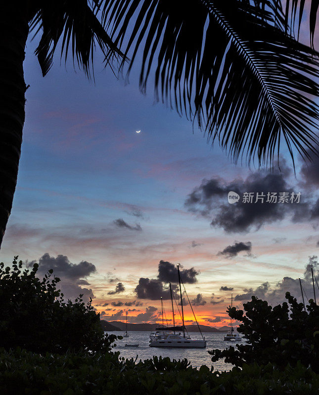 加勒比海安克雷奇的日落