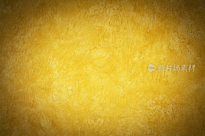 不均匀的黄色墙壁纹理Vignette