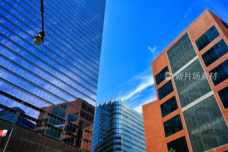 现代办公大楼，下曼哈顿城市景观，纽约市