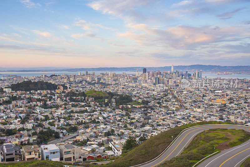 旧金山，加利福尼亚，美国从双峰在圣诞点