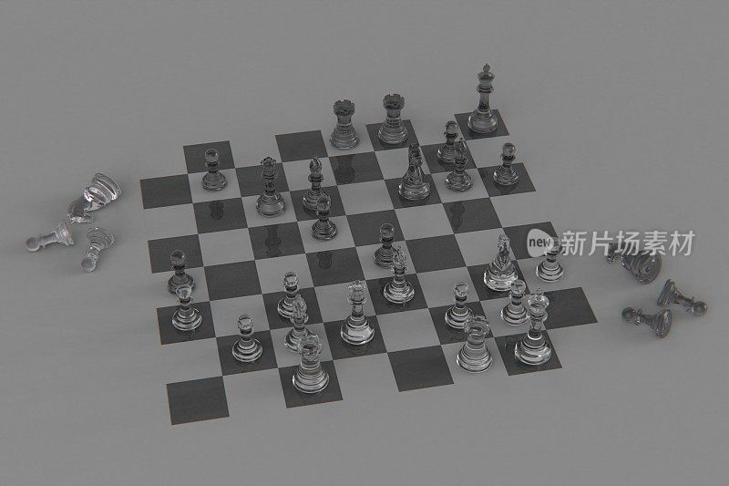 3d渲染玻璃棋子