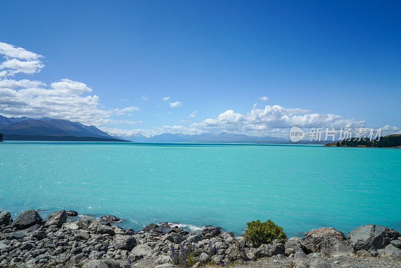 普卡基湖观景台，普卡基湖和库克山在南岛，新西兰