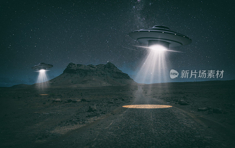 沙漠上空的旧式ufo