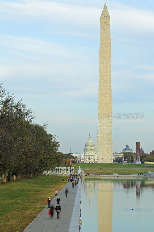 华盛顿纪念碑+美国国会大厦-华盛顿特区