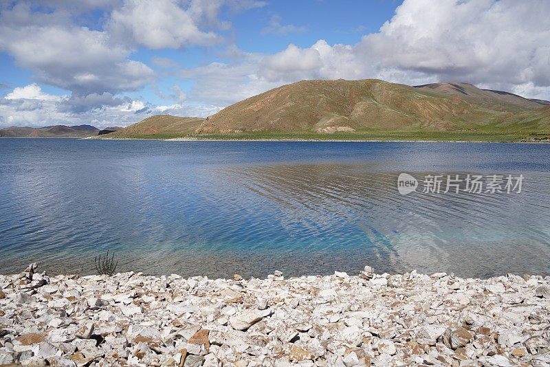 中国西藏的湖泊风景和地形