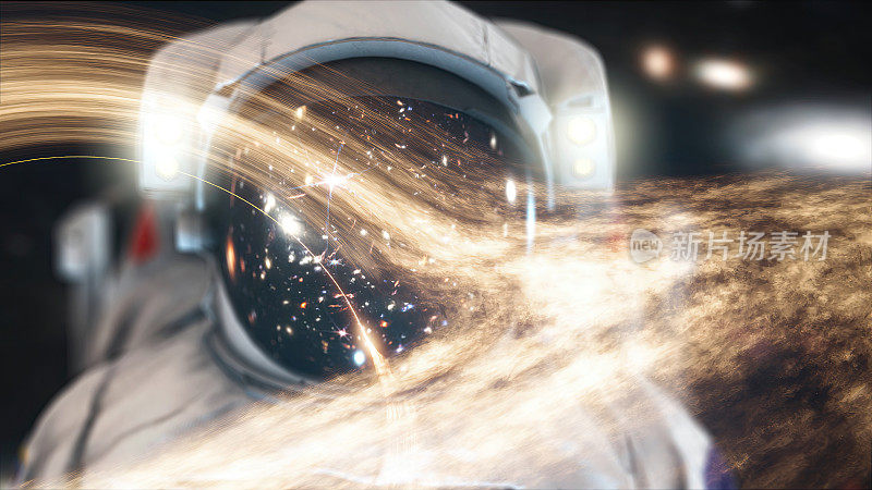 探索天体边界:一个开创性的宇航员拥抱无边无际的宇宙，沉浸在最先进的太空装备。迷人的超高清图像。