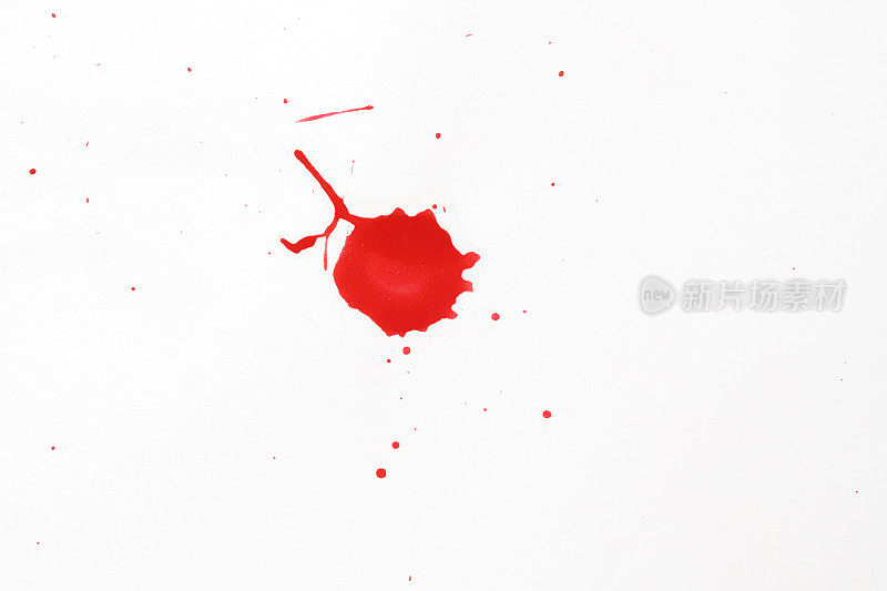 血喷溅。红色斑点watercolorÂ现实的血腥飞溅万圣节的血滴概念。