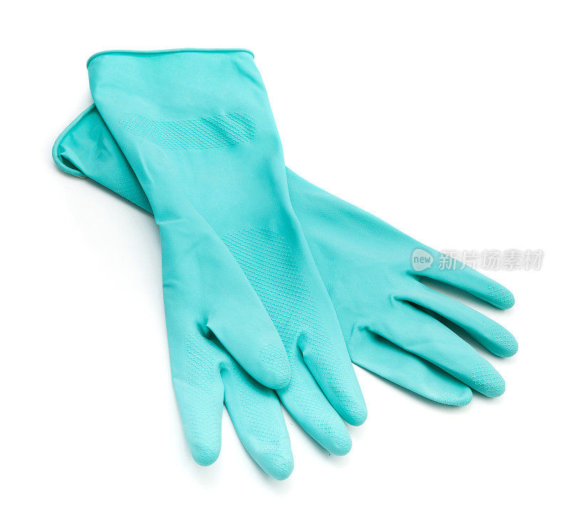 蓝色的橡胶手套