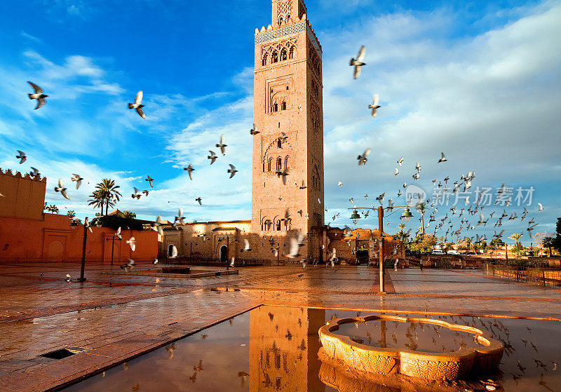 库图比亚清真寺，马拉喀什，摩洛哥