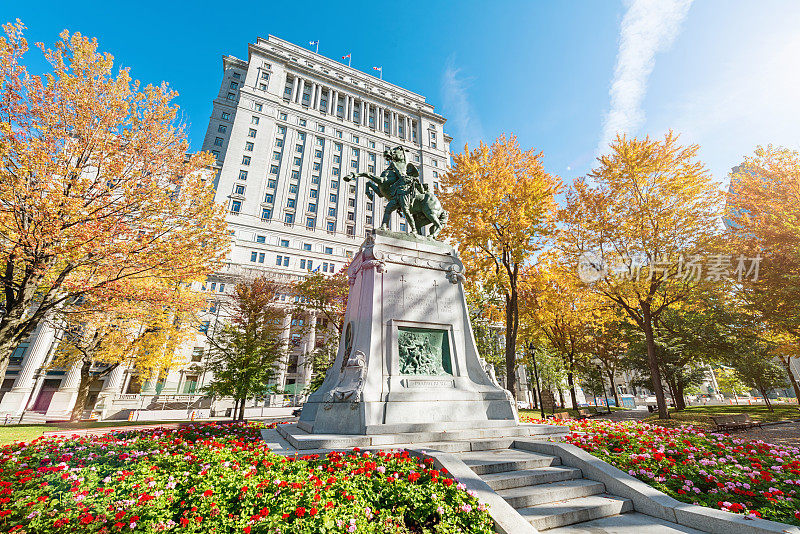 蒙特利尔在秋季加拿大广场