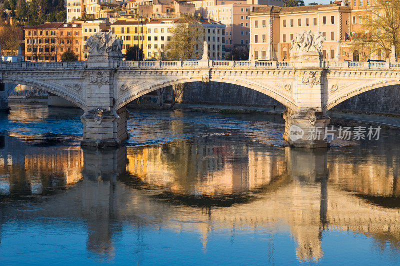 台伯河和桥，罗马，意大利