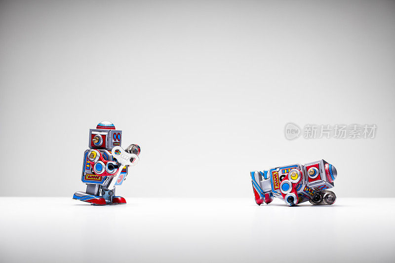 机器人协助-机器人锡玩具复古帮助幽默