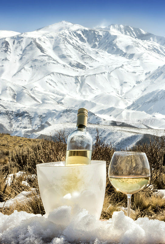 阿尔卑斯山的法国白葡萄酒