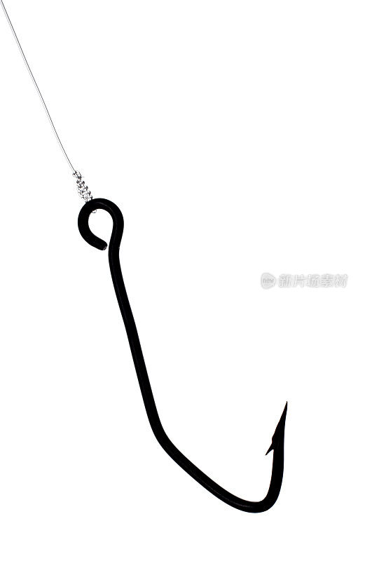 一个鱼钩和轮廓线的特写。