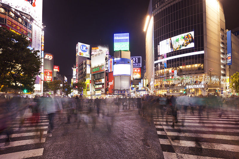 日本东京涩谷的夜晚