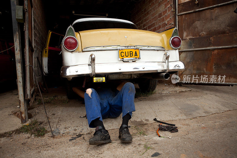 古巴的汽车修理店