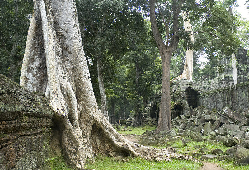 柬埔寨吴哥窟周围的庙宇遗址