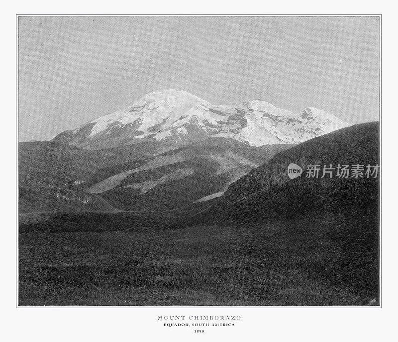 钦博拉索山，厄瓜多尔，南美洲，古代南美洲照片，1893年