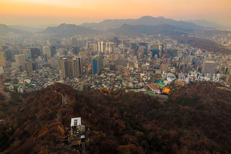 韩国首尔市中心的天际线