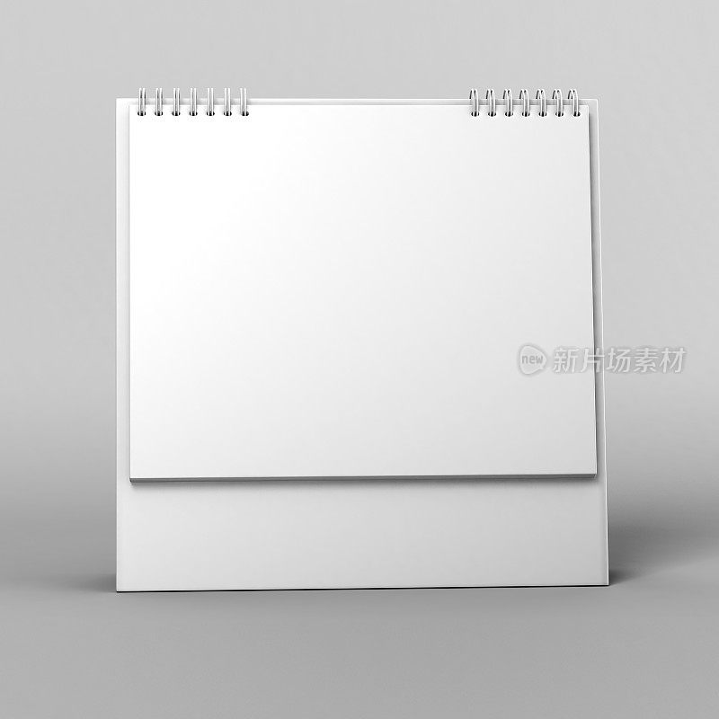 空白桌面日历孤立在白色背景上模拟和打印设计。