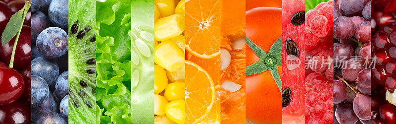 背景新鲜成熟的颜色水果和蔬菜