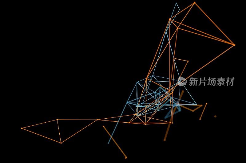 3D渲染分子连接背景