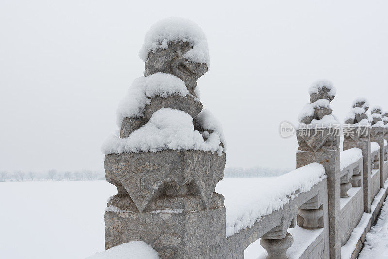 北京颐和园被白雪覆盖