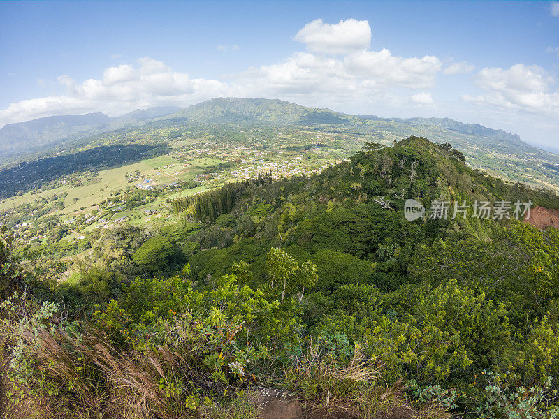 夏威夷郁郁葱葱的青山