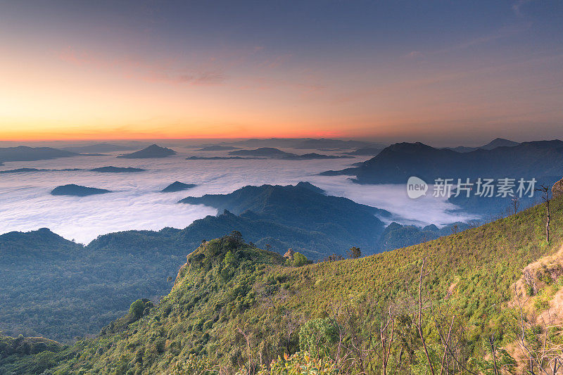 清莱和清迈自然景观，泰国北部日出美景