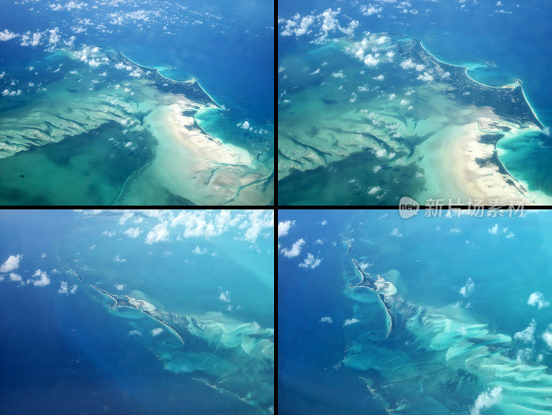 从上面俯瞰的巴哈马群岛